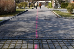 Linien auf dem bestehenden Parkplatz